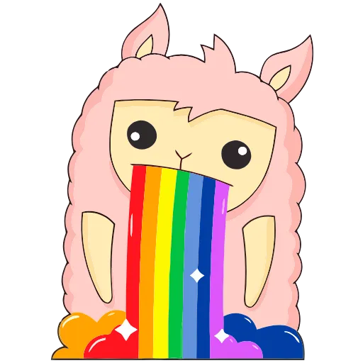 🌈 Эмодзи «Лама Молли» для Telegram
