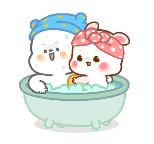 🛀 Стикер «Molly & Peter» для Telegram