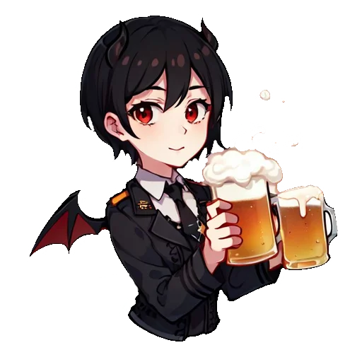 🍻 Стикер «Моника чан» для Telegram
