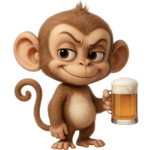 🍺 Стикер «Обезьянка» для Telegram