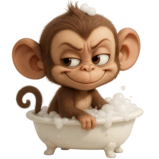 🛁 Стикер «Обезьянка» для Telegram