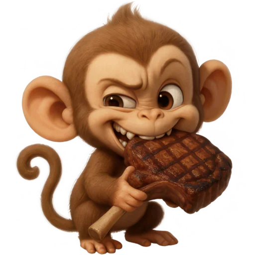 🥩 Стикер «Обезьянка» для Telegram