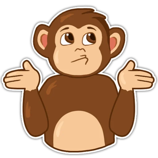 🤷‍♂️ Стикер «Обезьянка Олег» для Telegram