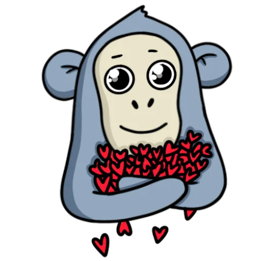 ❤️ Стикер «Обезьянка Mono» для Telegram
