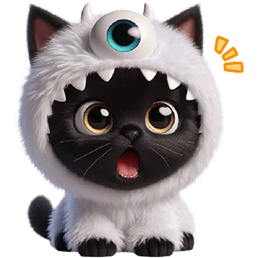 😱 Стикер «Монстры котики 3» для Telegram