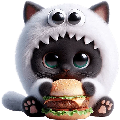 🍔 Стикер «Монстры котики 3» для Telegram
