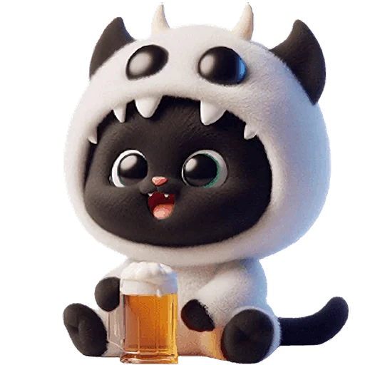🍺 Стикер «Монстры котики 3» для Telegram