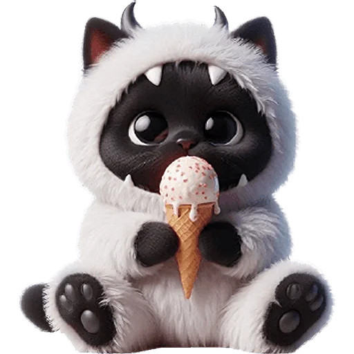 🍦 Стикер «Монстры котики 3» для Telegram
