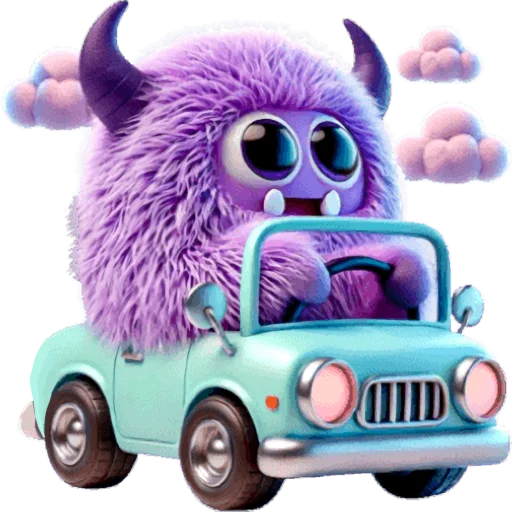 🚙 Стикер «Фиолетовый монстр» для Telegram