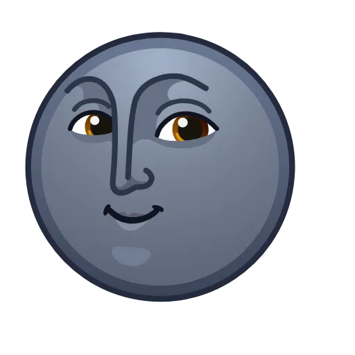 😈 Стикер «Moon Emoji» для Telegram