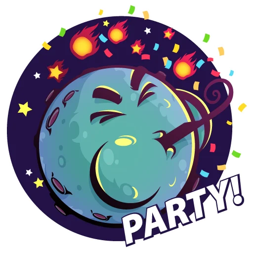 🥳 Стикер «Moony Loony» для Telegram