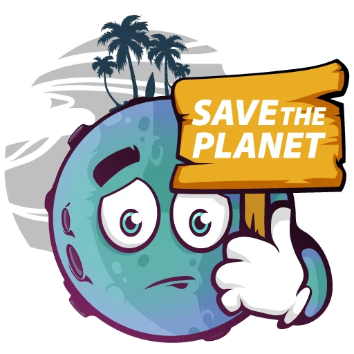🌎 Стикер «Moony Loony» для Telegram