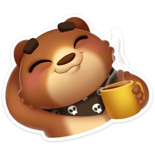 ☕️ Стикер «Мишка Мотя» для Telegram