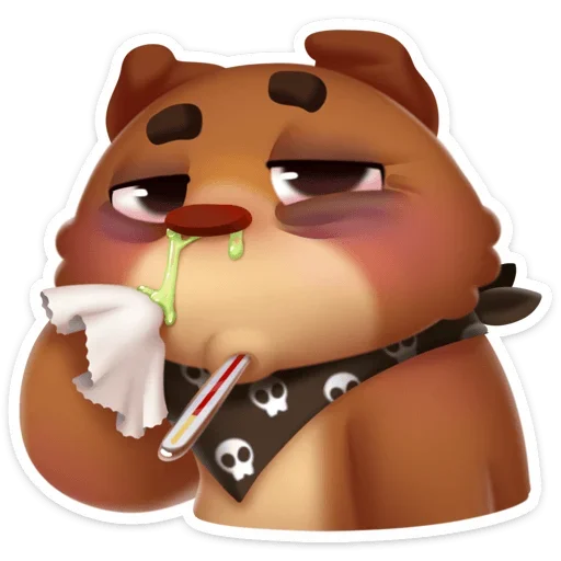 🤧 Стикер «Мишка Мотя» для Telegram