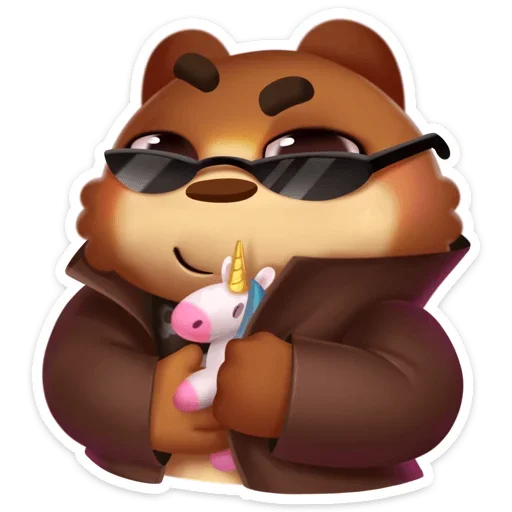 😎 Стикер «Мишка Мотя» для Telegram
