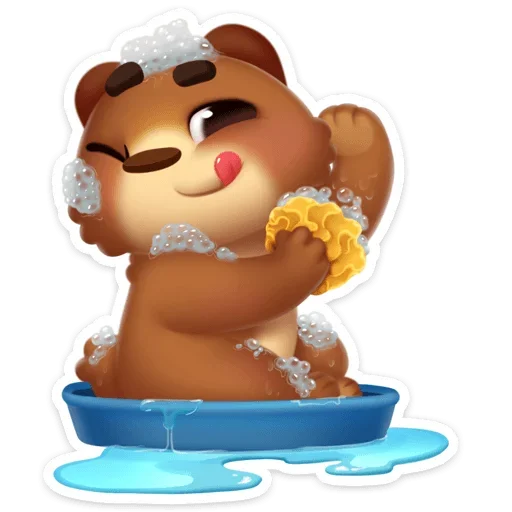 🛁 Стикер «Мишка Мотя» для Telegram