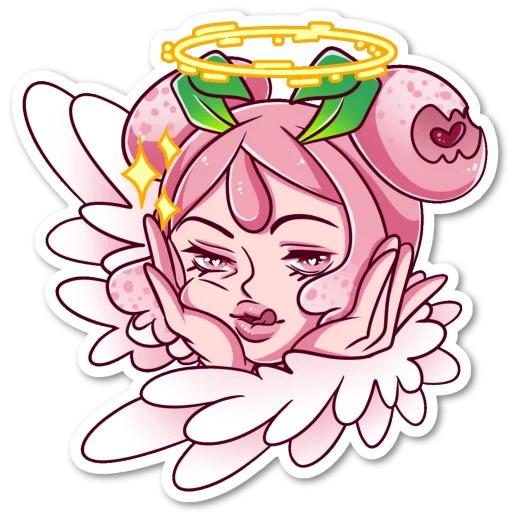 👼 Стикер «Клубничная Моти-Тян» для Telegram