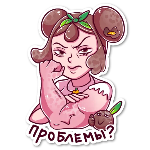 💪 Стикер «Шоколадная Моти-Тян» для Telegram