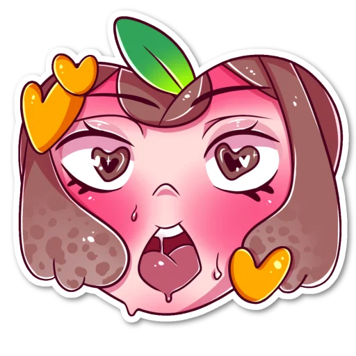 🥰 Стикер «Шоколадная Моти-Тян» для Telegram