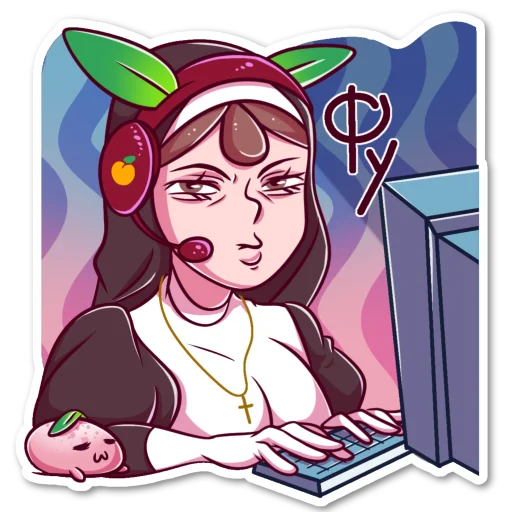 👎 Стикер «Шоколадная Моти-Тян» для Telegram
