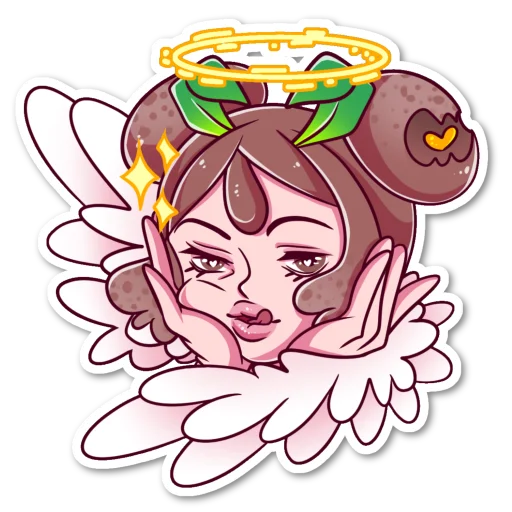 👼 Стикер «Шоколадная Моти-Тян» для Telegram