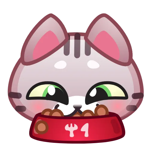 🍽 Стикер «Motty Cat Emoji» для Telegram