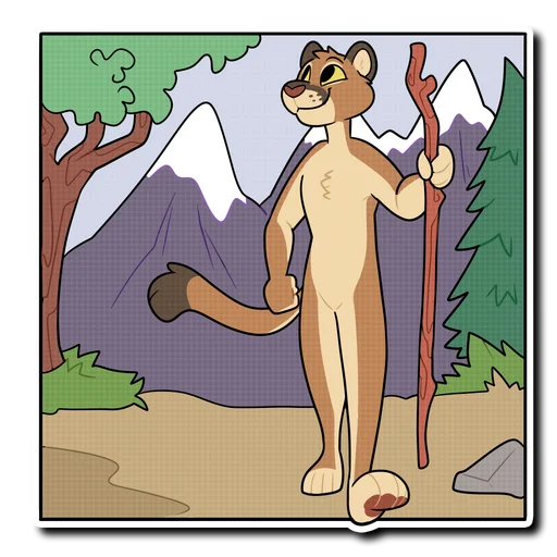 🏞 Стикер «Mountain Lion» для Telegram