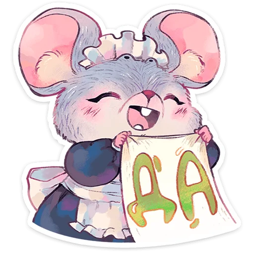 🐭 Стикер «Мышка Мэйд» для Telegram