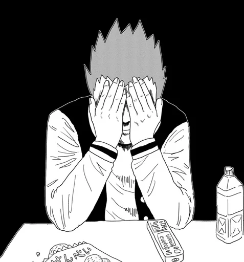 🥄 Стикер «mob psycho 100 manga» для Telegram