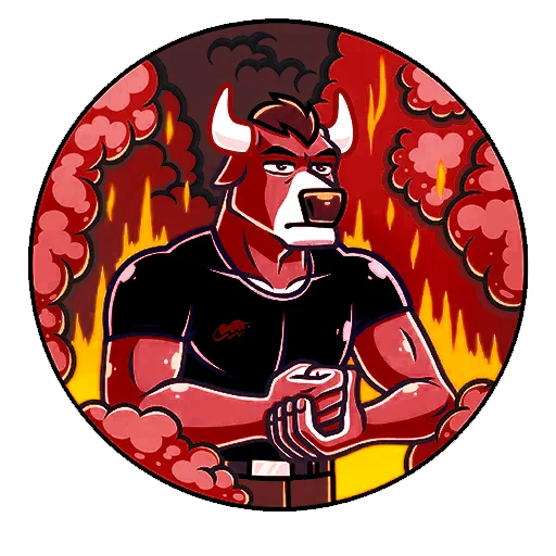 😈 Стикер «MrBull» для Telegram