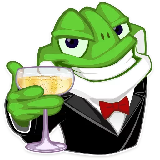 🍷 Стикер «Mr. Green Frogo» для Telegram
