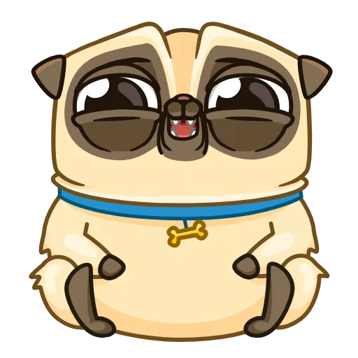 Стикерпак Mr. Pug для Telegram