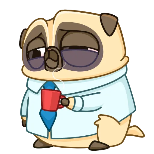 ☕️ Стикер «Mr. Pug» для Telegram