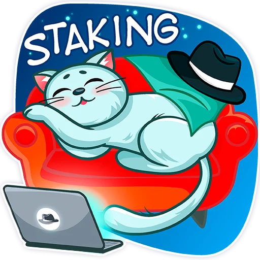 😴 Стикер «Mrrr. Cat - BlackHat Coin (BLKC)» для Telegram
