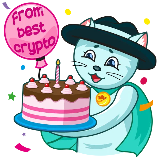 🎂 Стикер «Mrrr. Cat - BlackHat Coin (BLKC)» для Telegram