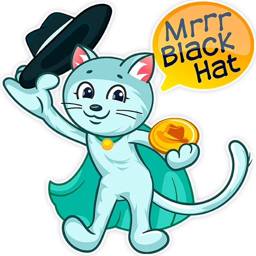 🤝 Стикер «Mrrr. Cat - BlackHat Coin (BLKC)» для Telegram