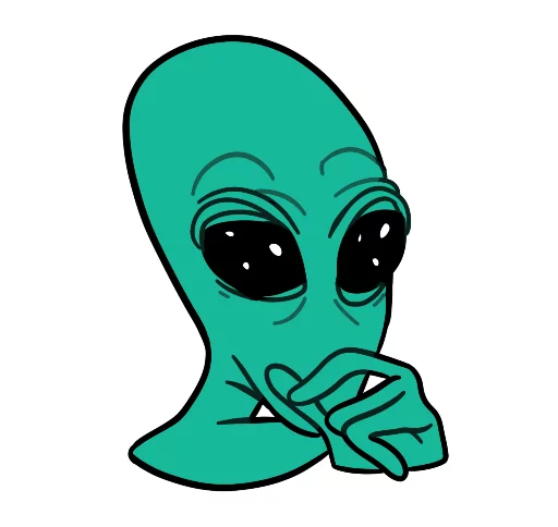 ☝ Стикер «musically_alien» для Telegram