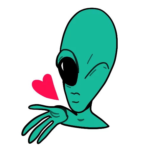 💋 Стикер «musically_alien» для Telegram