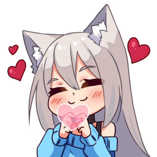 🥰 Стикер «Кошка Муся к Дню Влюбленных» для Telegram