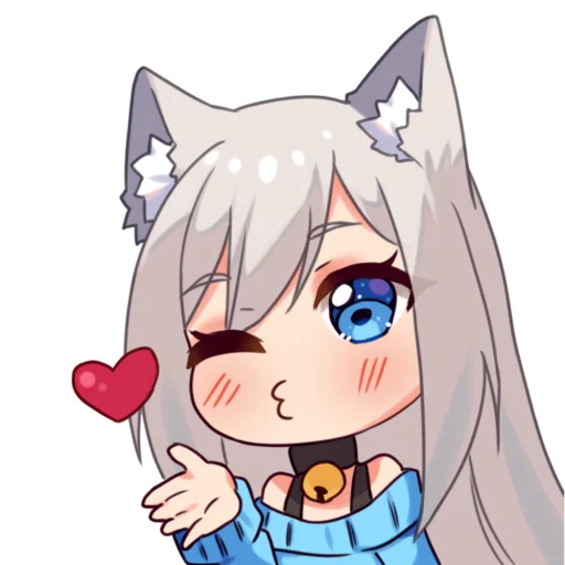 😘 Стикер «Кошка Муся к Дню Влюбленных» для Telegram