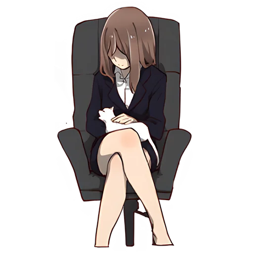 😔 Стикер «Муза-тян» для Telegram