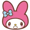 Стикер 32 😏My Melody Bunny Emoji