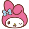 Стикер 20 😏My Melody Bunny Emoji
