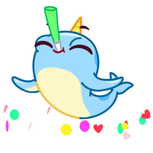 🥳 Эмодзи «Narwhalentine» для Telegram