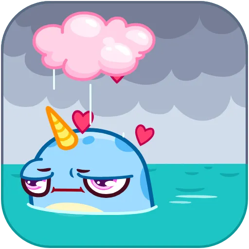 😒 Эмодзи «Narwhalentine» для Telegram