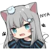 Стикер 37 Nachoneko - некосмайлики с кошкодевочками и не только