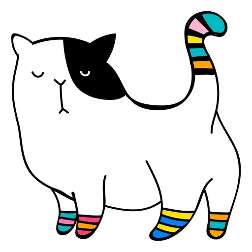 Стикерпак Нарисованный котик для Telegram
