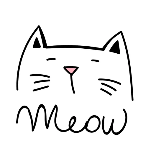 😧 Стикер «Нарисованный котик» для Telegram