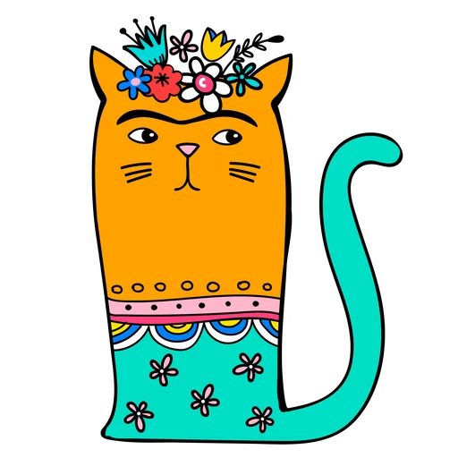😲 Стикер «Нарисованный котик» для Telegram