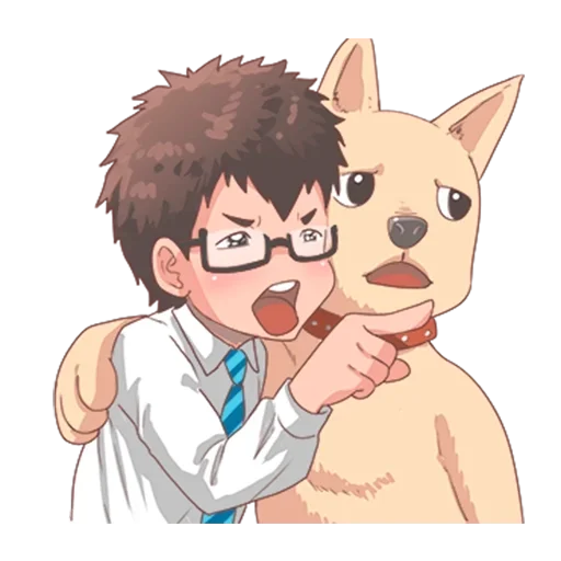 🐶 Стикер «Натсуки и Босс» для Telegram